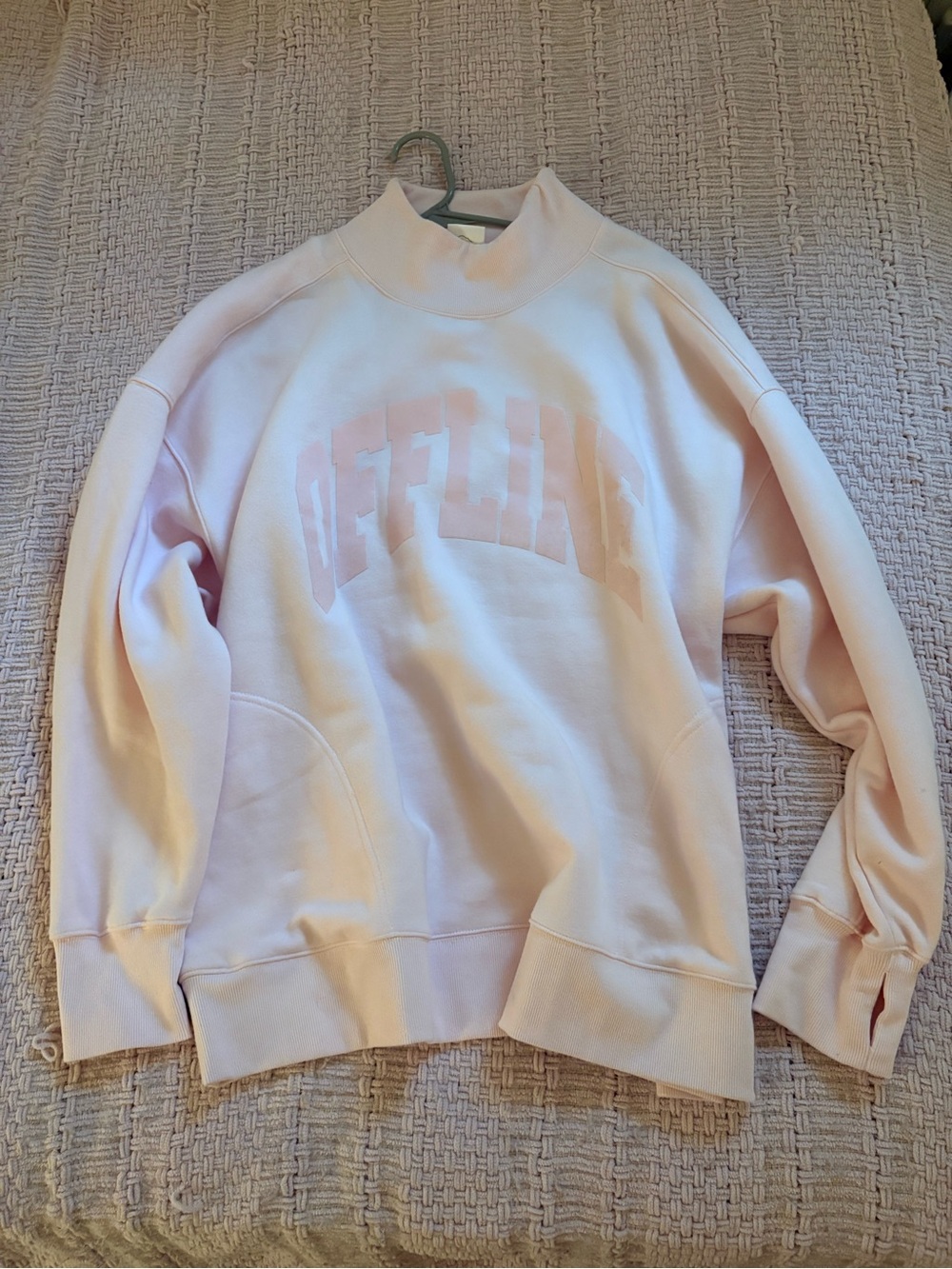 aerie Light Pink 'Offline' Oversized Crewneck Sweatshirt